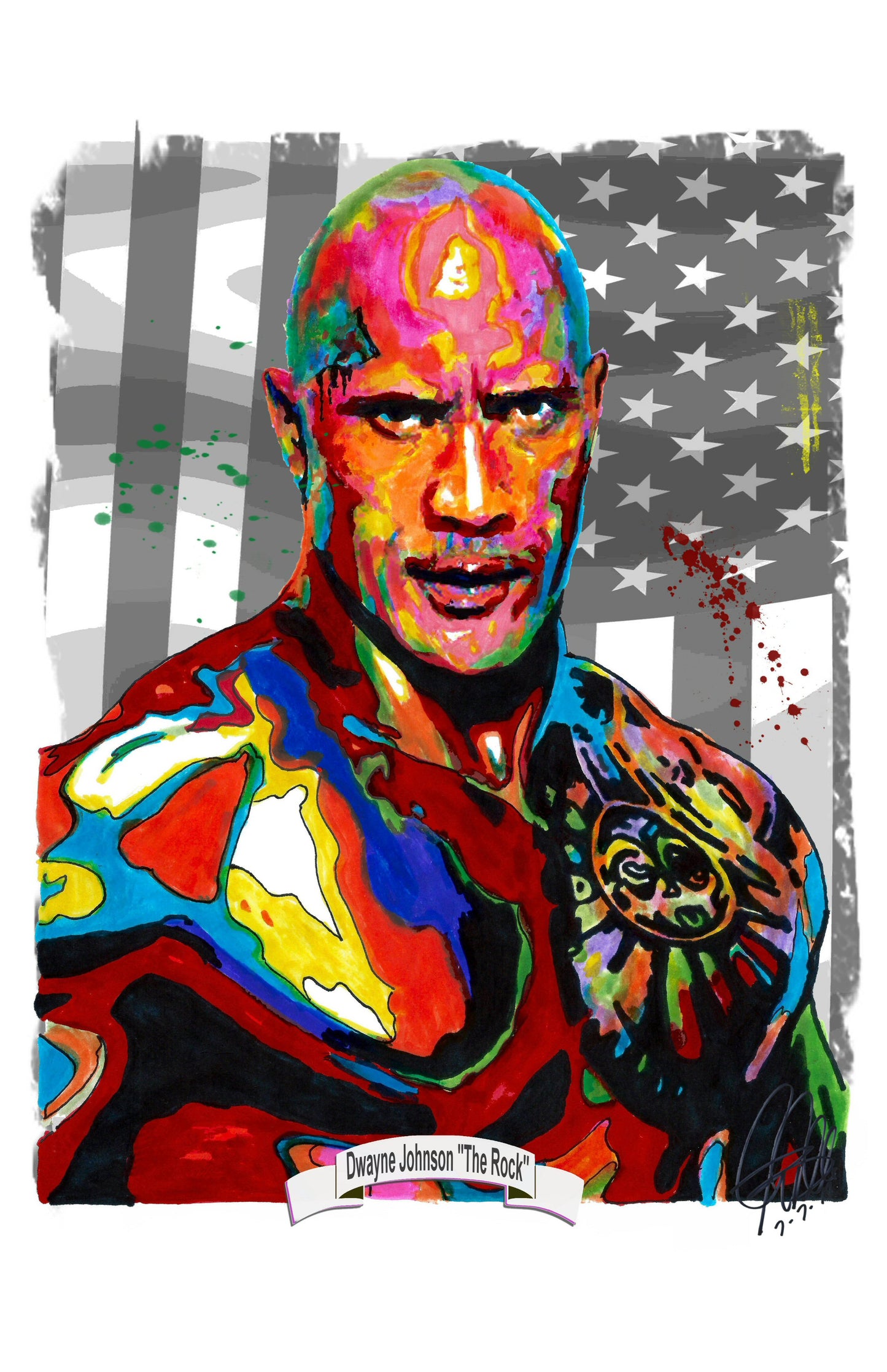 The Rock Dwayne Johnson Wrestler Poster Print Wall Art 11x17