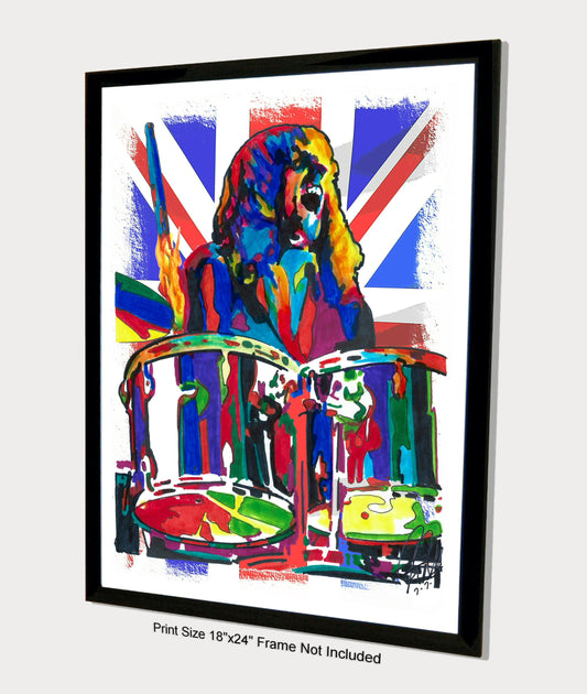 Alan White Yes Drums Progressive Rock Music Poster Print Wall Art 18x24