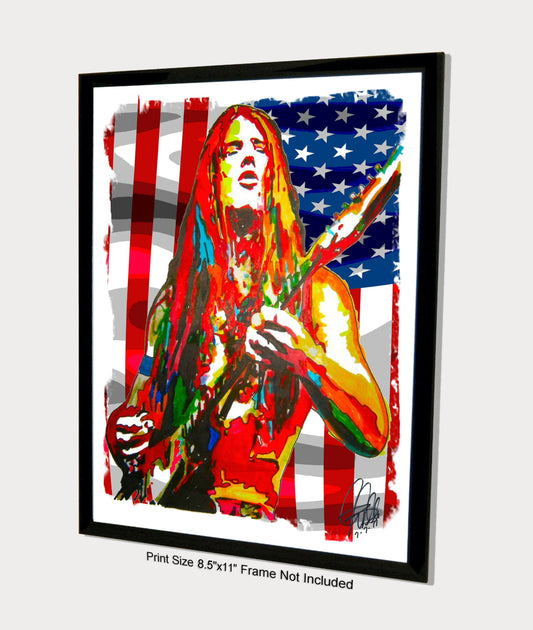 Mark Farner Grand Funk Railroad Guitar Hard Rock Music Poster Print Art 8.5x11