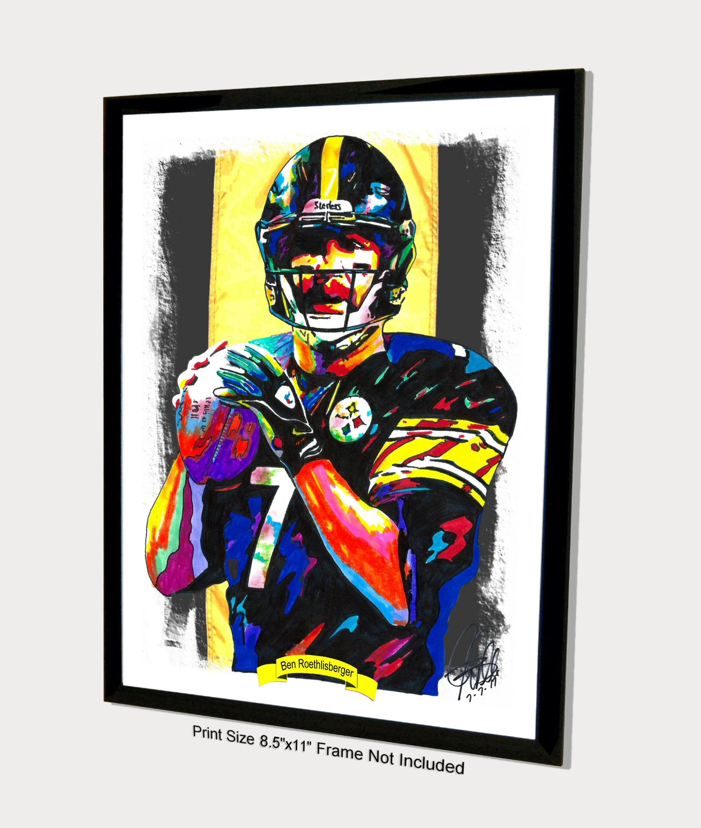 Ben Roethlisberger Steelers QB Football Sports Poster Print Wall Art 8.5x11