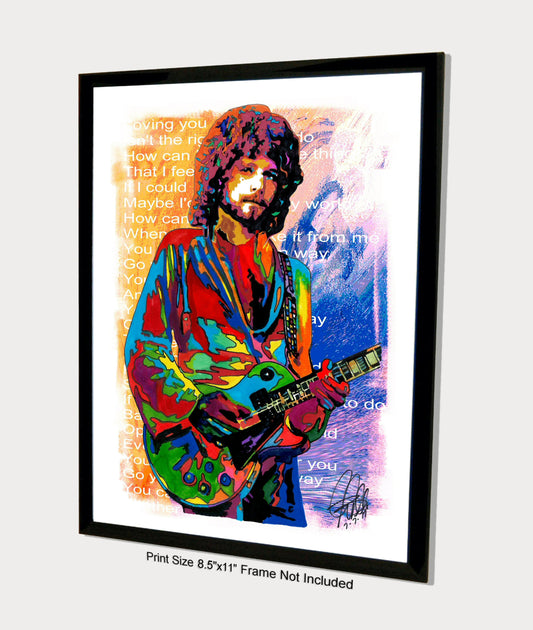 Lindsey Buckingham Fleetwood Mac Guitar Rock Music Poster Print Wall Art 8.5x11