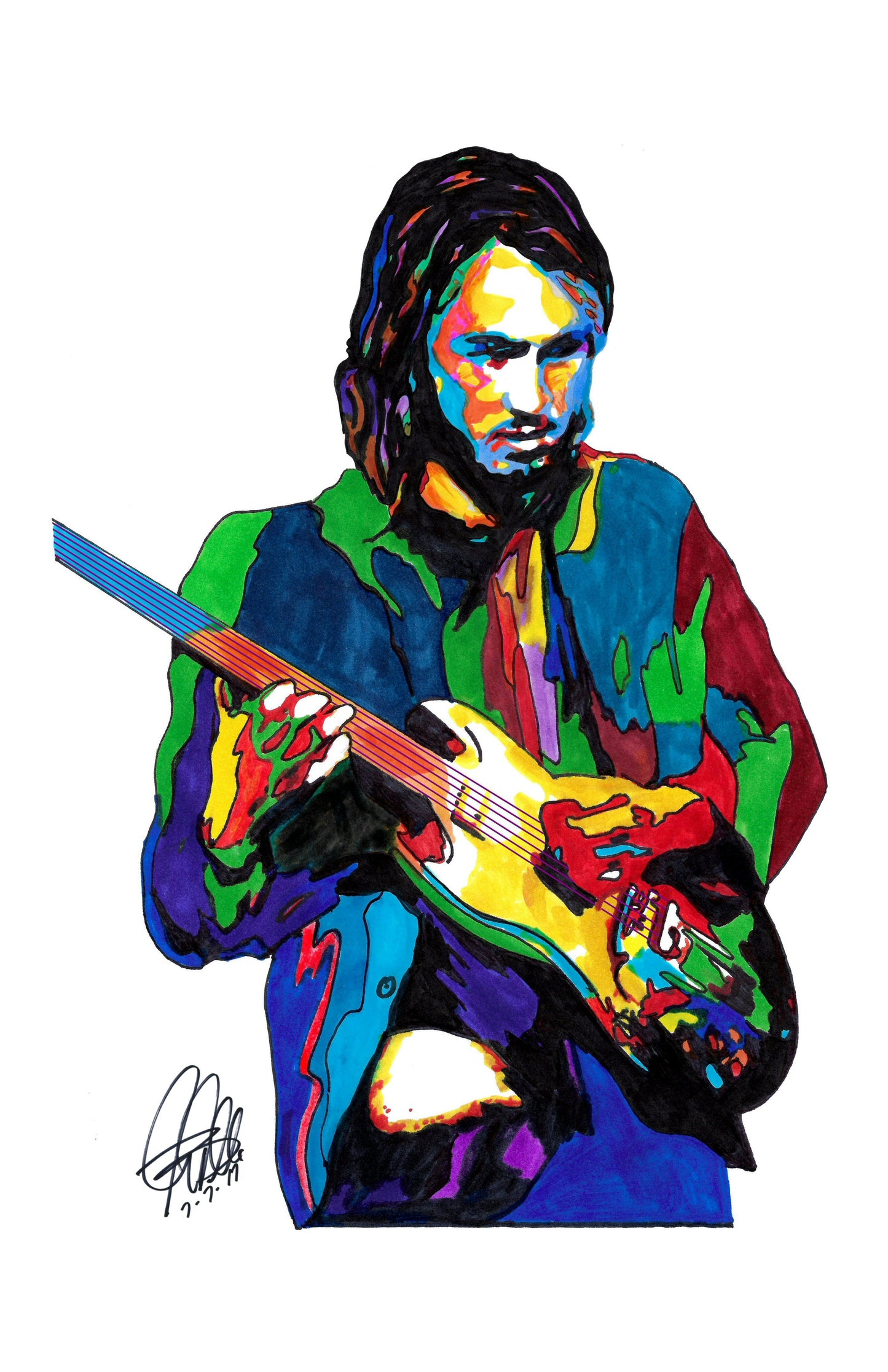 Ollie Halsall Guitar Rock Music Poster Print Wall Art 11x17