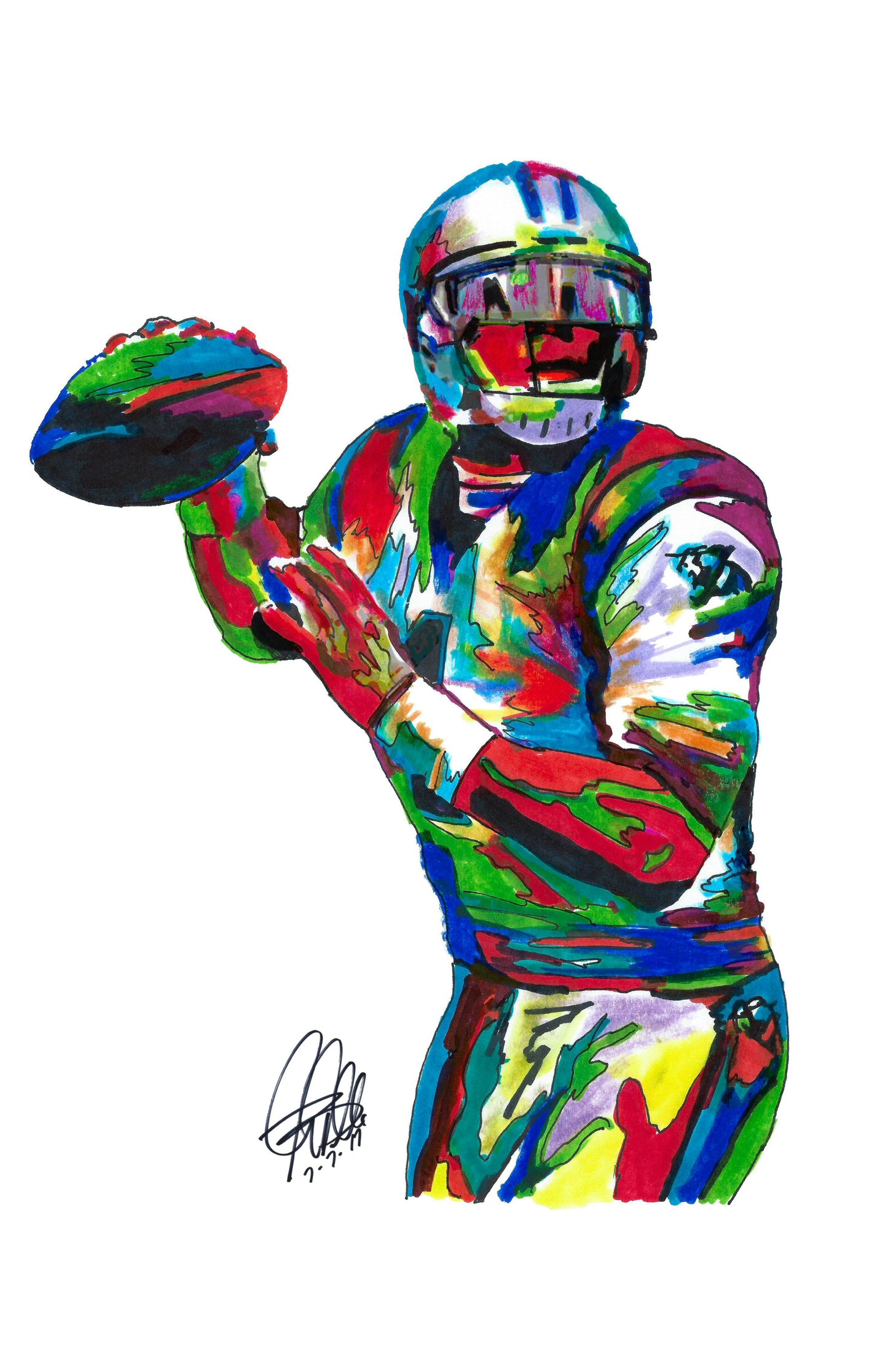 Cam Newton Carolina Panthers QB Football Sports Poster Print Wall Art 11x17