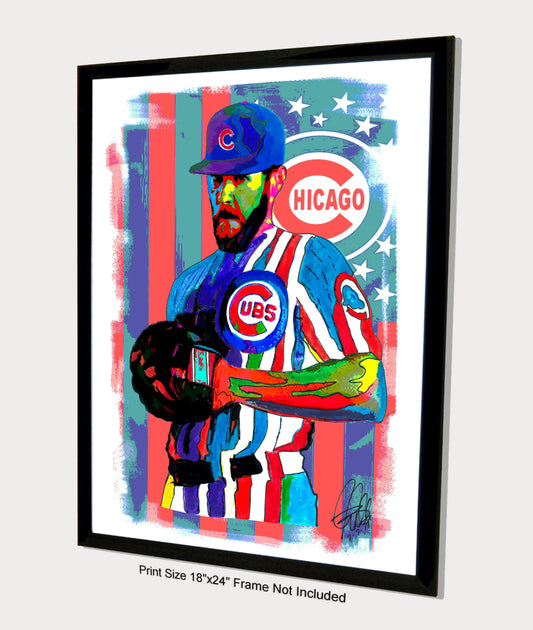 Jake Arrieta Chicago Cubs MLB Baseball Sports Print Poster Wall Art 18x24