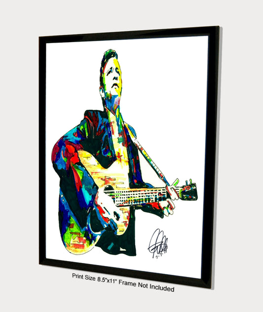 Johnny Cash Guitar Country Music Poster Print Wall Art 8.5x11