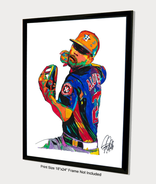 Jose Altuve Houston Astros 2nd Base Baseball Sports Poster Print Wall Art 18x24