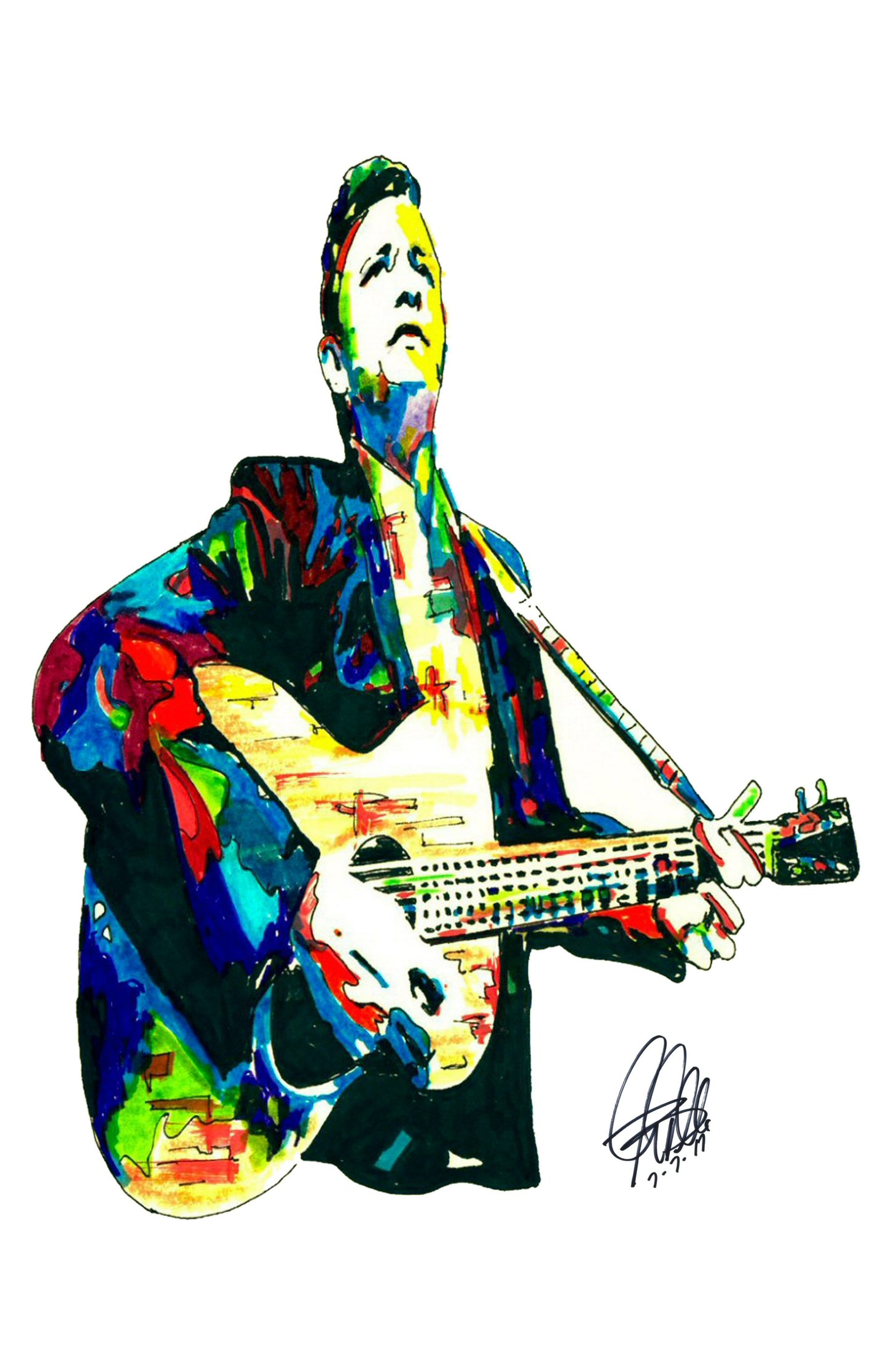 Johnny Cash Guitar Country Music Poster Print Wall Art 11x17