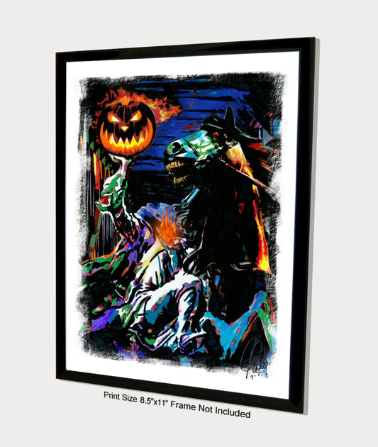 Headless Horseman Legend of Sleepy Hollow Halloween Print Poster Wall Art 8.5x11