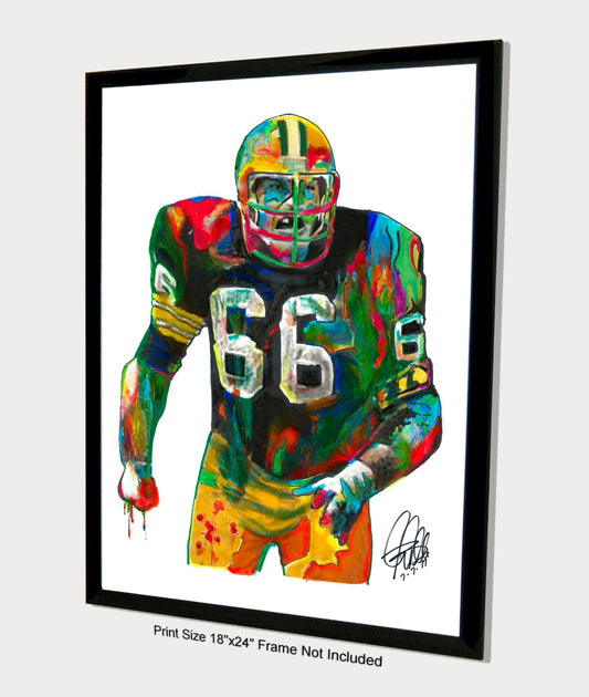 Ray Nitschke Green Bay Packers Linebacker Football Poster Print Wall Art 18x24