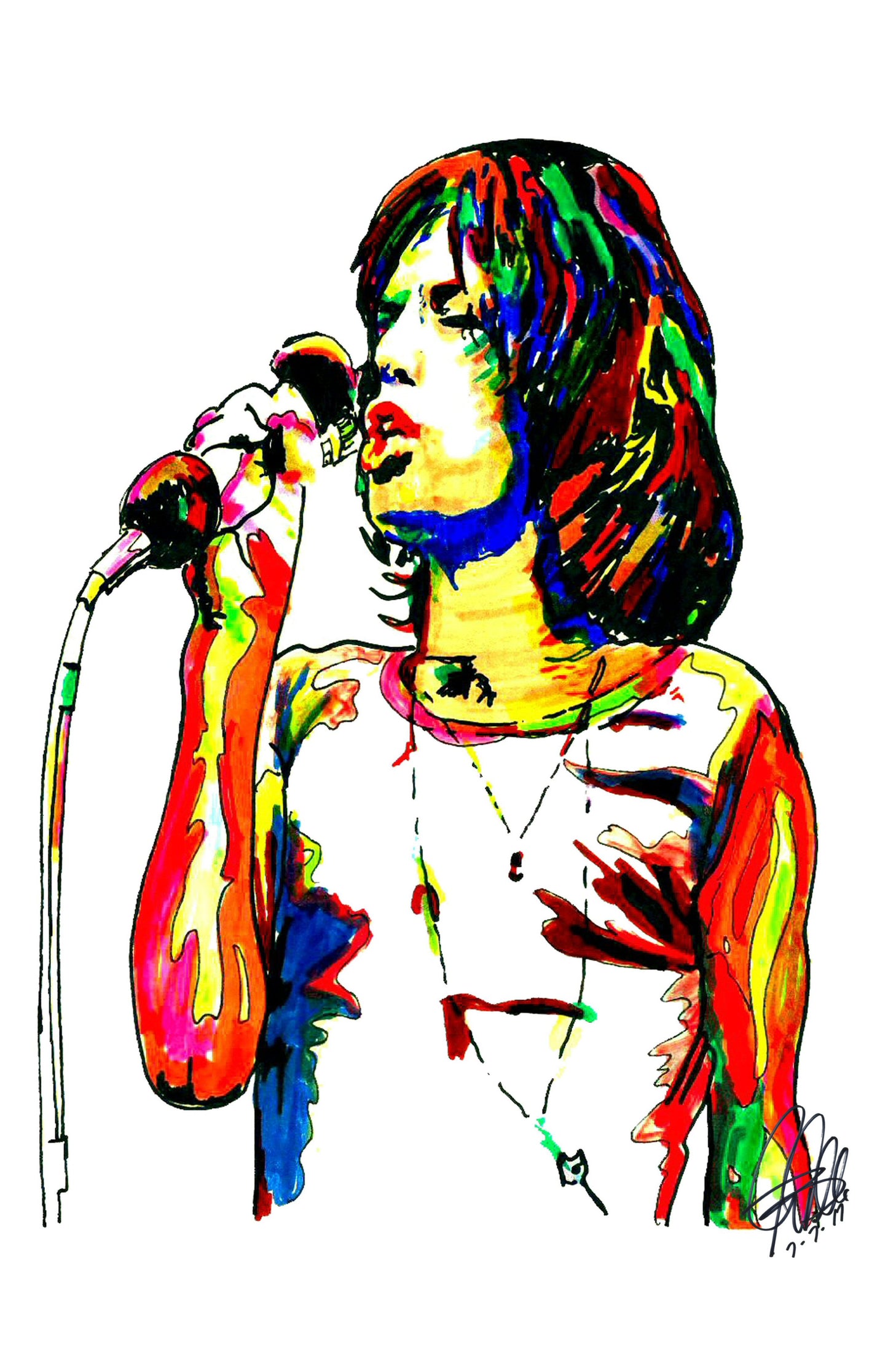 Mick Jagger Singer Rock Music Poster Print Wall Art 11x17