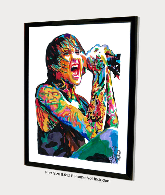 Mitch Lucker Suicide Silence Singer Deathcore Music Poster Print Wall Art 8.5x11