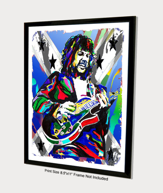 Steve Gaines Lynyrd Skynyrd Guitar Rock Music Print Poster Wall Art 8.5x11