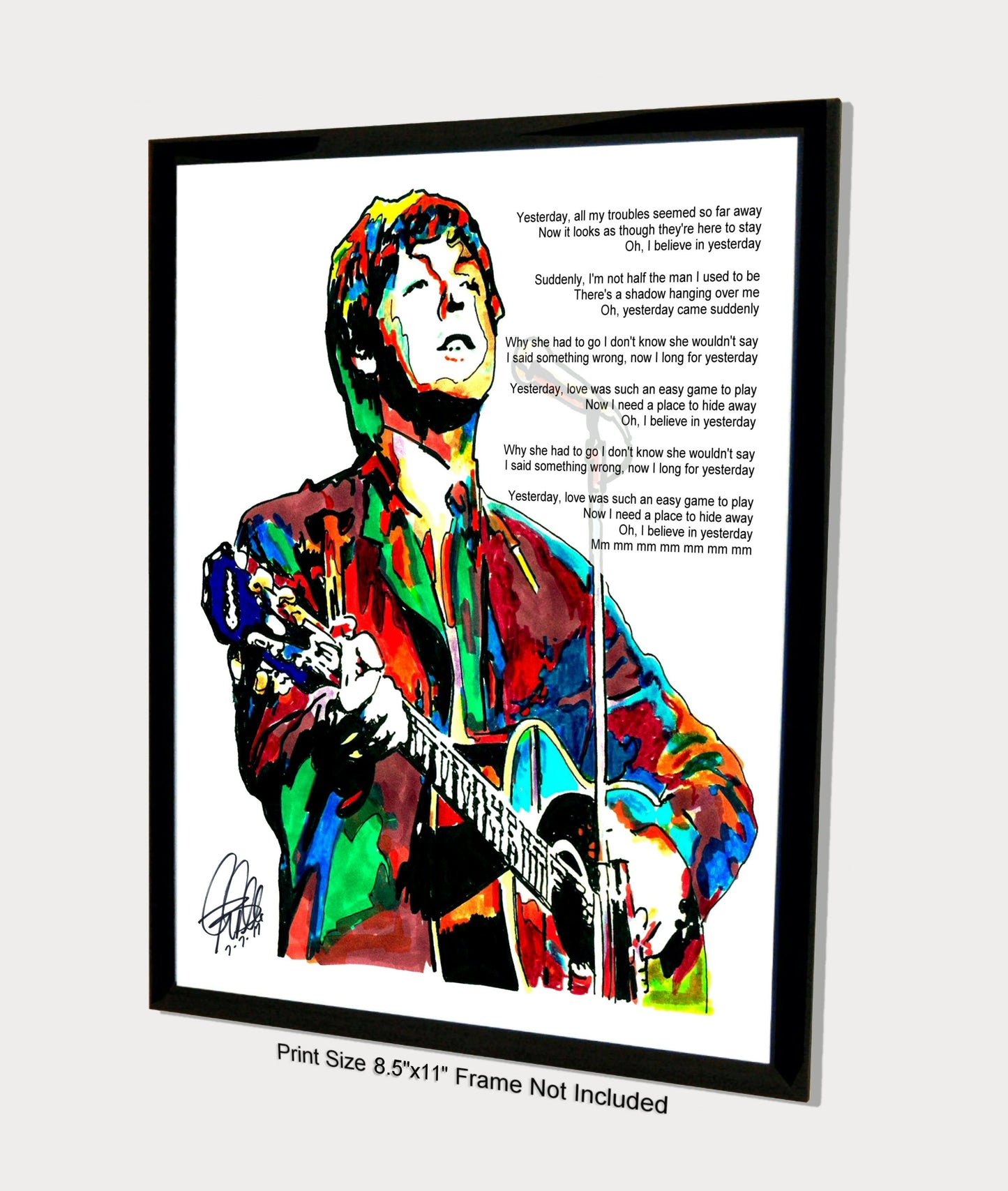 Paul McCartney The Beatles Yesterday Rock Music Poster Print Wall Art 8.5x11