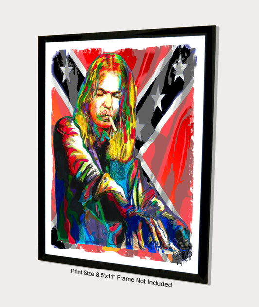 Gregg Allman The Allman Brothers Piano Rock Music Print Poster Wall Art 8.5x11