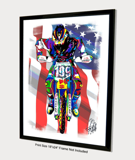 Travis Pastrana Freestyle Dirt Bike Motorcycle Poster Print Wall Art 18x24