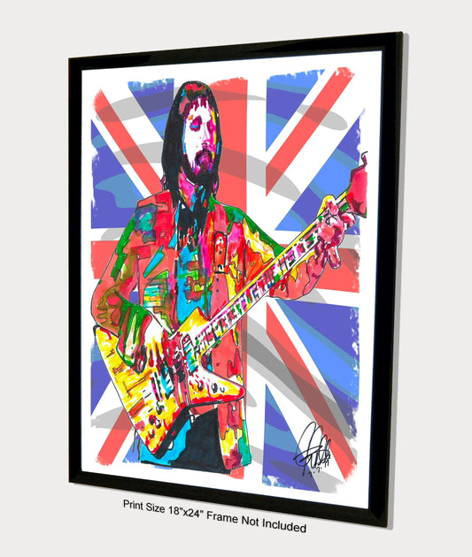 John Entwistle The Who Bass Guitar Hard Rock Music Poster Print Wall Art 18x24