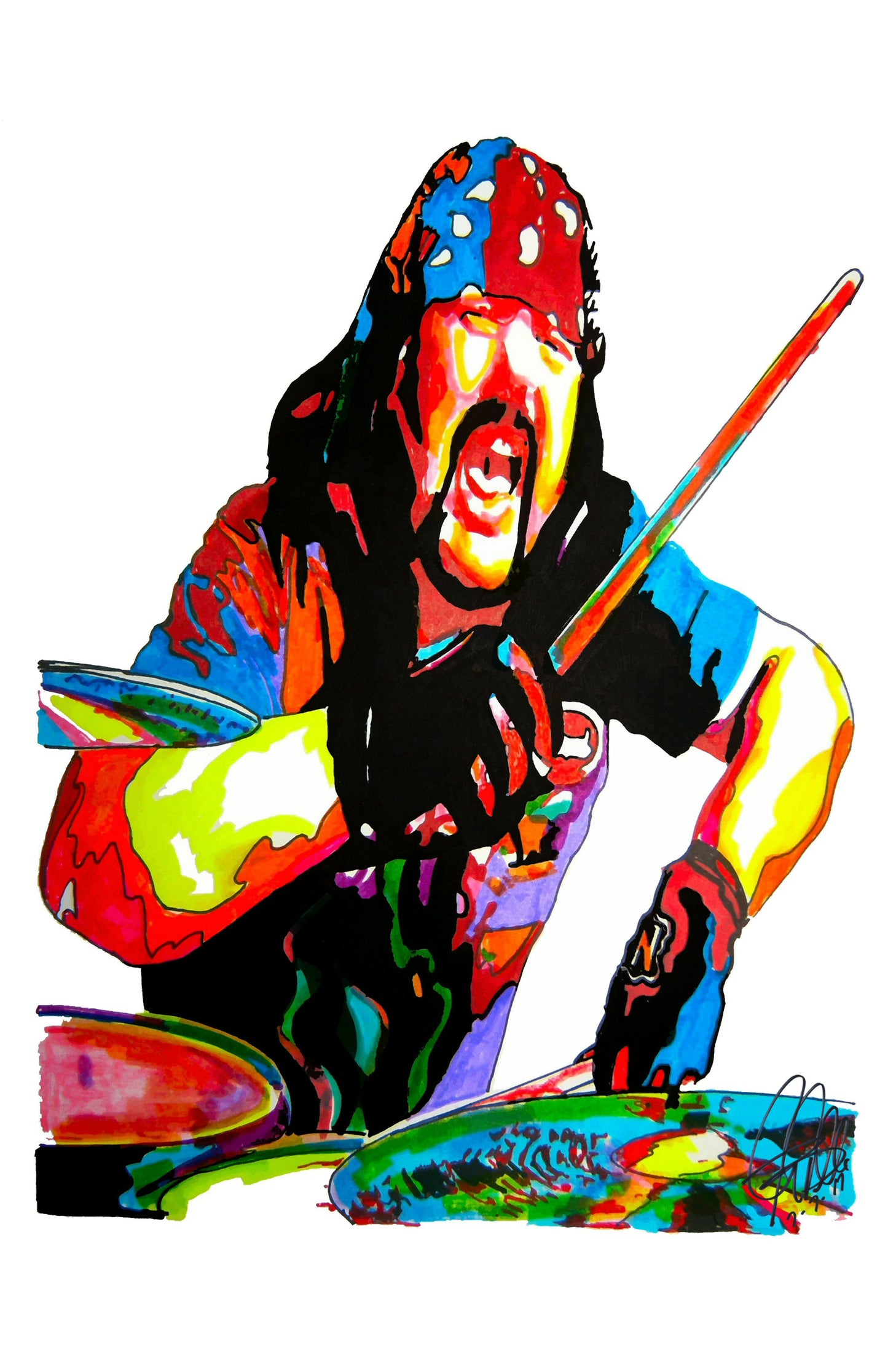 Vinnie Paul Pantera Drummer Heavy Metal Music Poster Print Wall Art 11x17