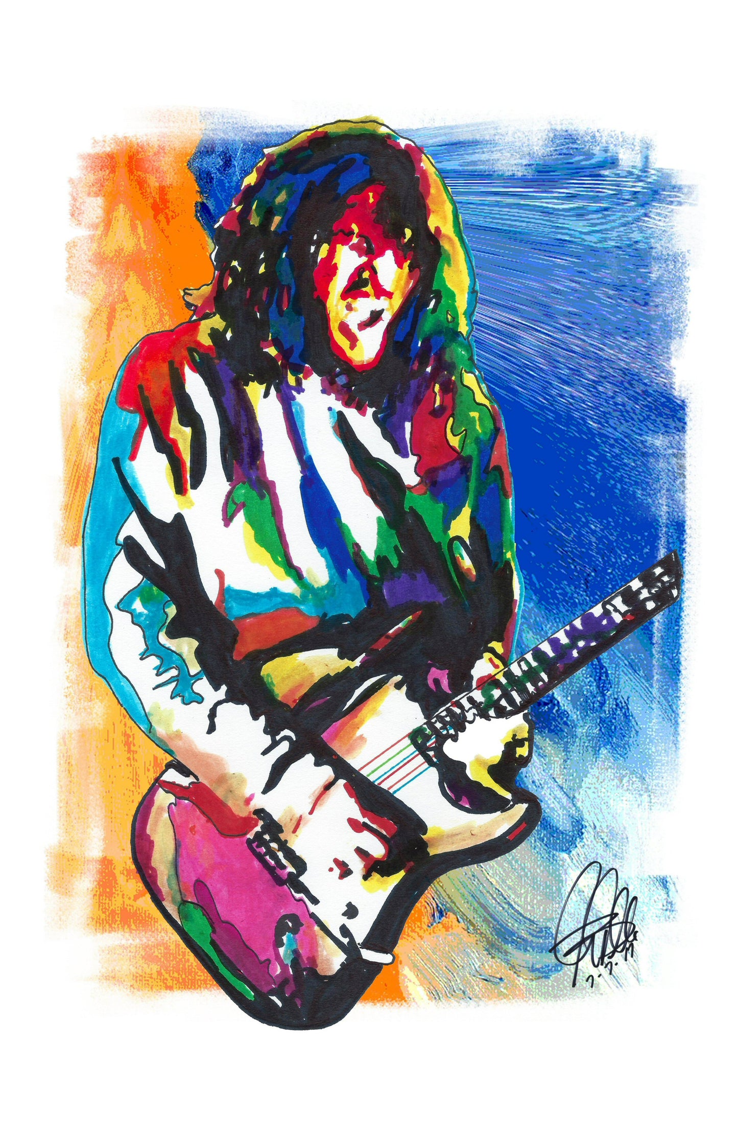 John Frusciante Red Hot Chili Peppers Guitar Music Poster Print Wall Art 11x17