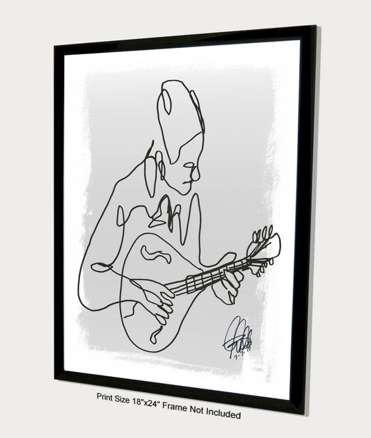 Mandolin Player Music Poster Print Wall Art 18x24