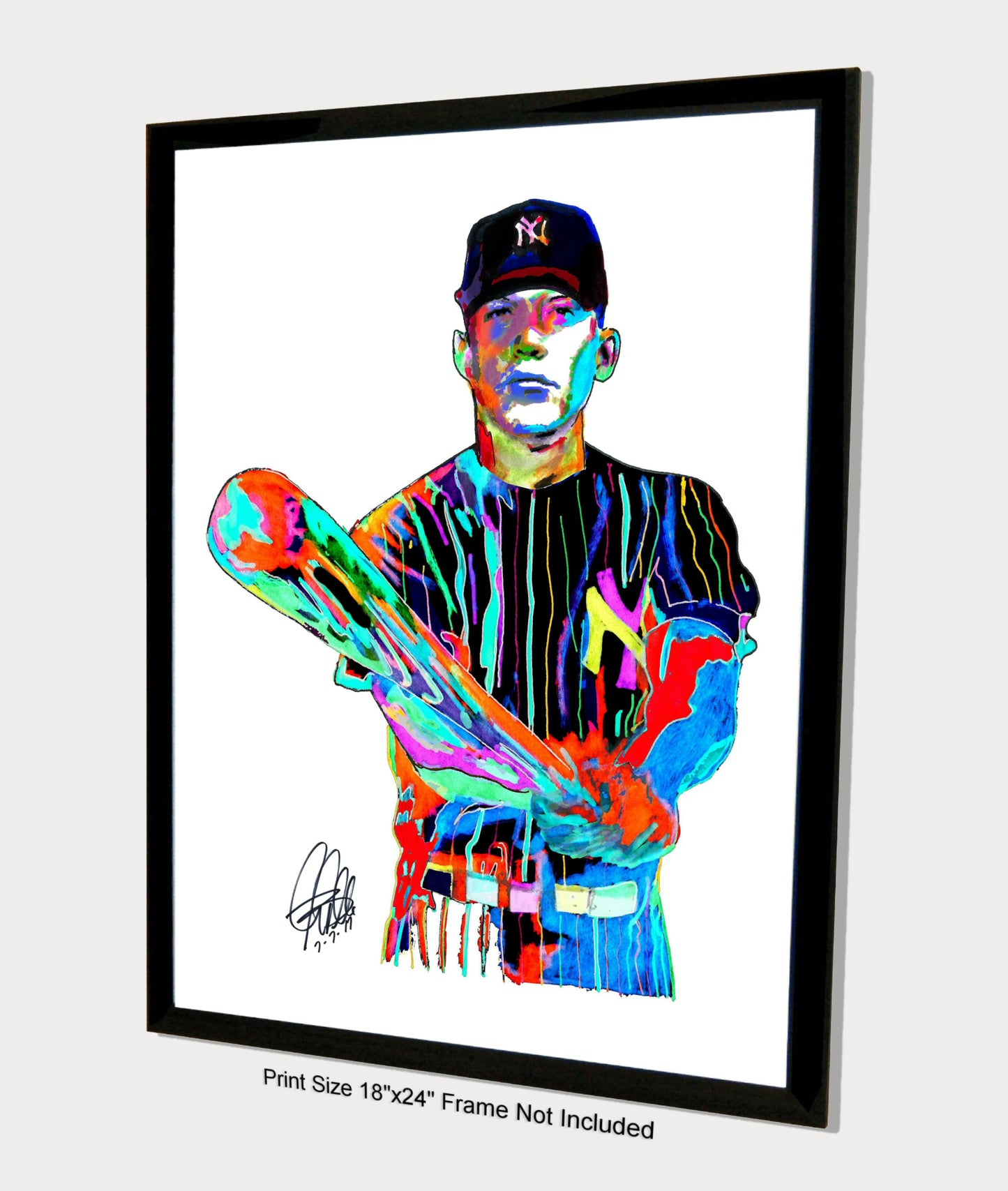 Mickey Mantle New York Yankees Sports Print Poster Wall Art 18x24