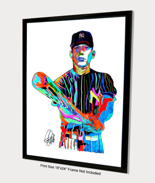 Mickey Mantle New York Yankees Sports Print Poster Wall Art 18x24