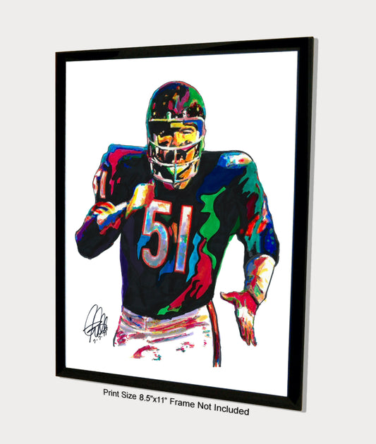 Dick Butkus Chicago Bears Football Sports Poster Print Wall Art 8.5x11