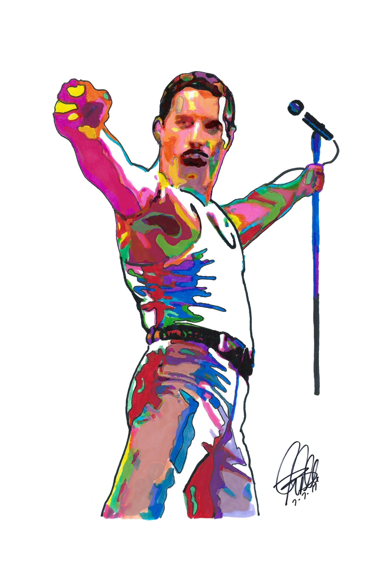 Freddie Mercury Queen Rock Music Poster Print Wall Art 11x17