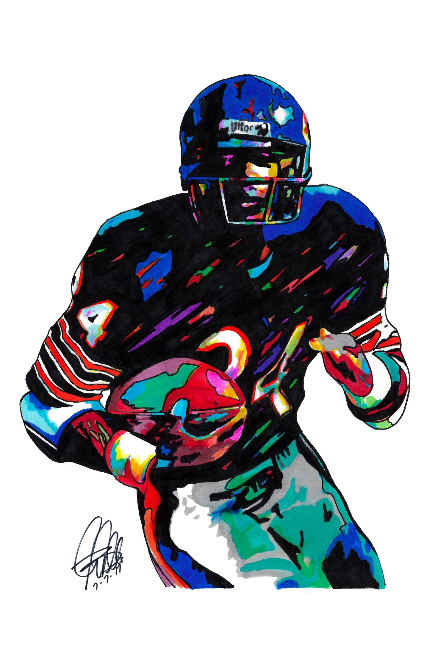 Walter Payton Chicago Bears Football RB Sports Print Poster Wall Art 11x17