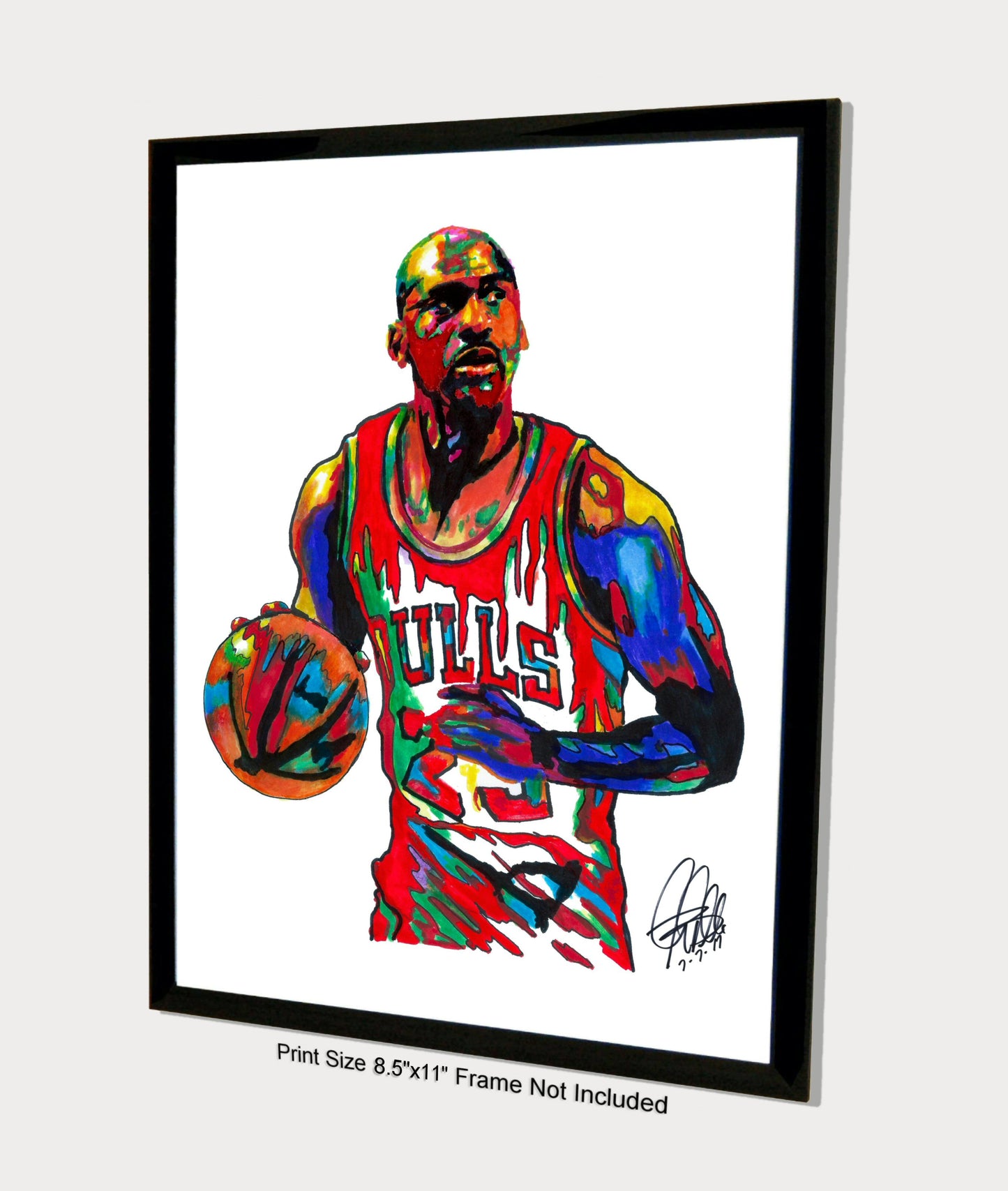 Michael Jordan Chicago Bulls Basketball Sports Poster Print Art 8.5x11