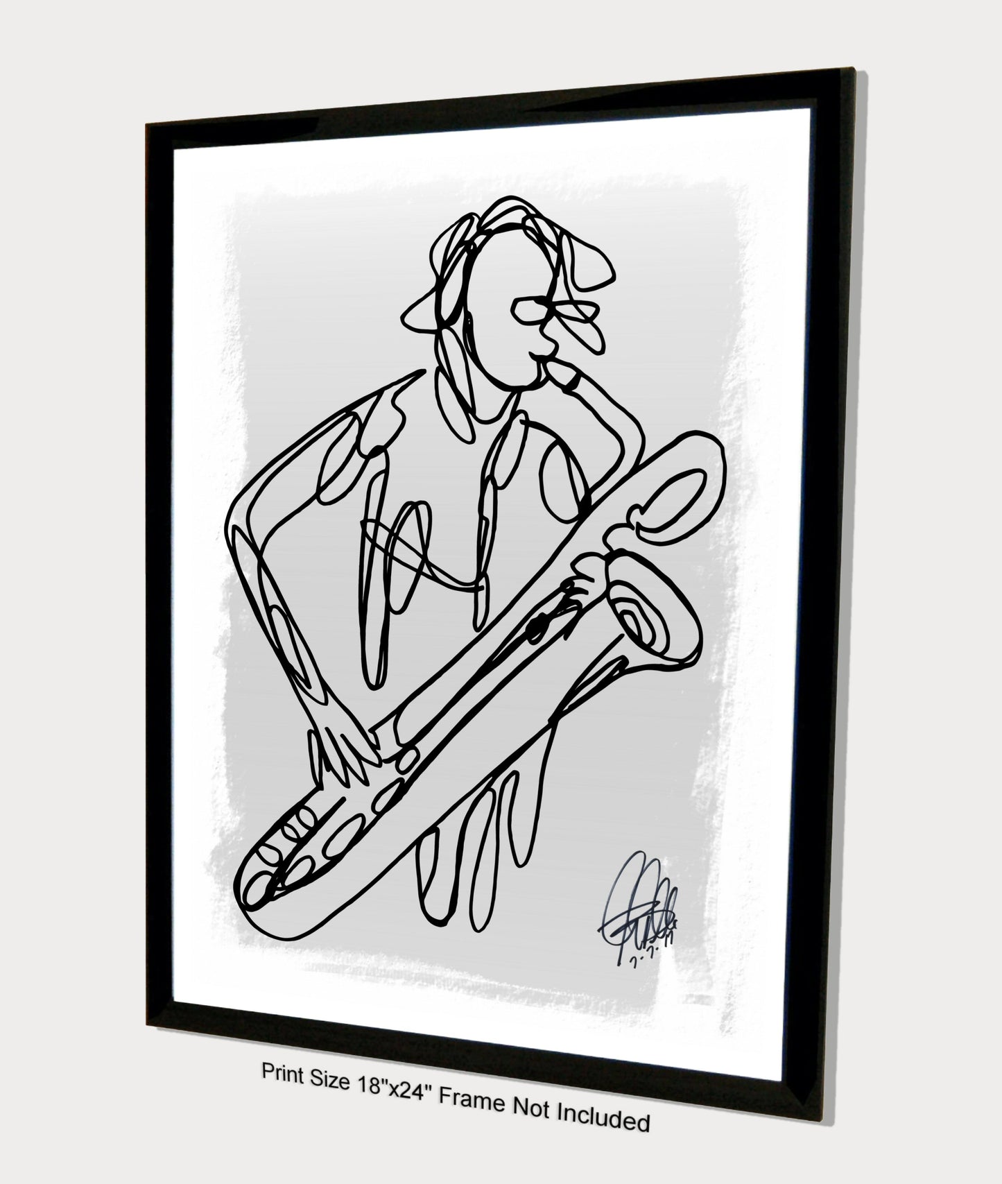 Baritone Saxophone Sax Player Music Poster Print Wall Art 18x24