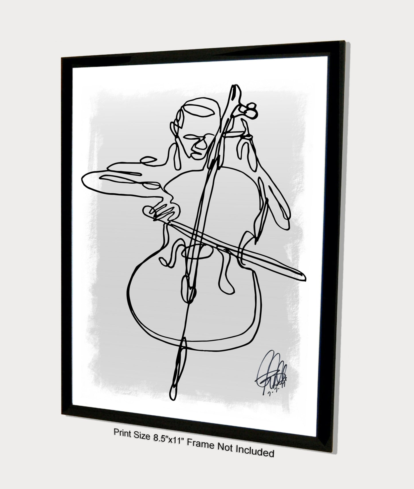 Cello Player Classical String Instrument Music Poster Print Wall Art 8.5x11