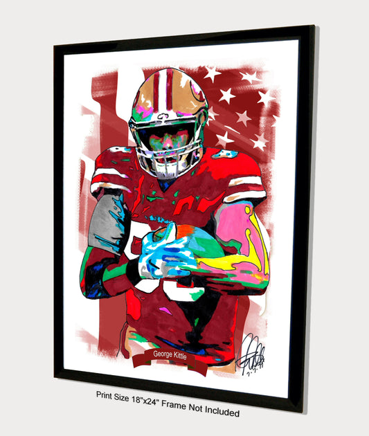 George Kittle San Francisco 49ers Football Print Poster Wall Art 18x24