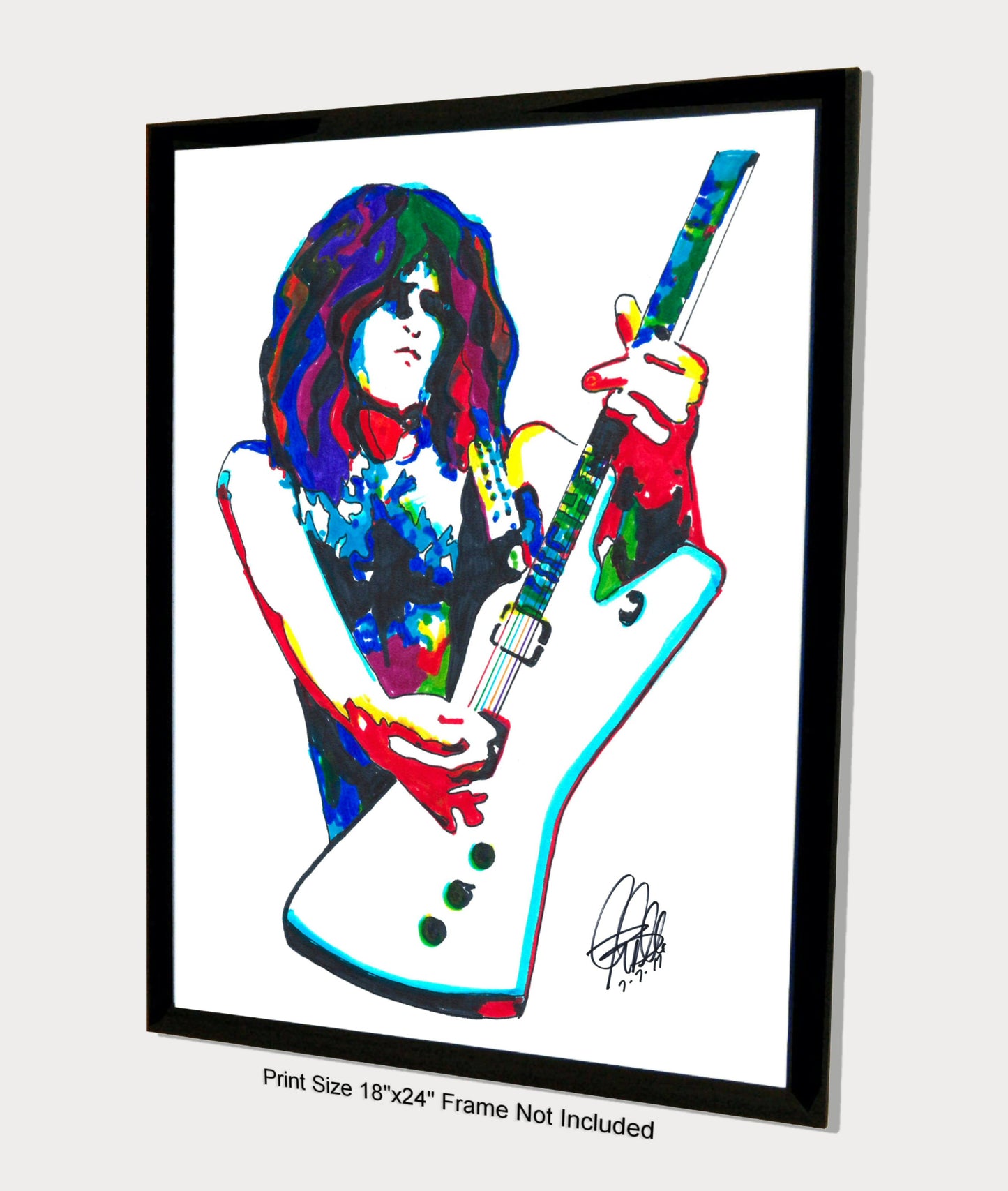 Paul Stanley Kiss Guitar Rock Music Poster Print Wall Art 18x24