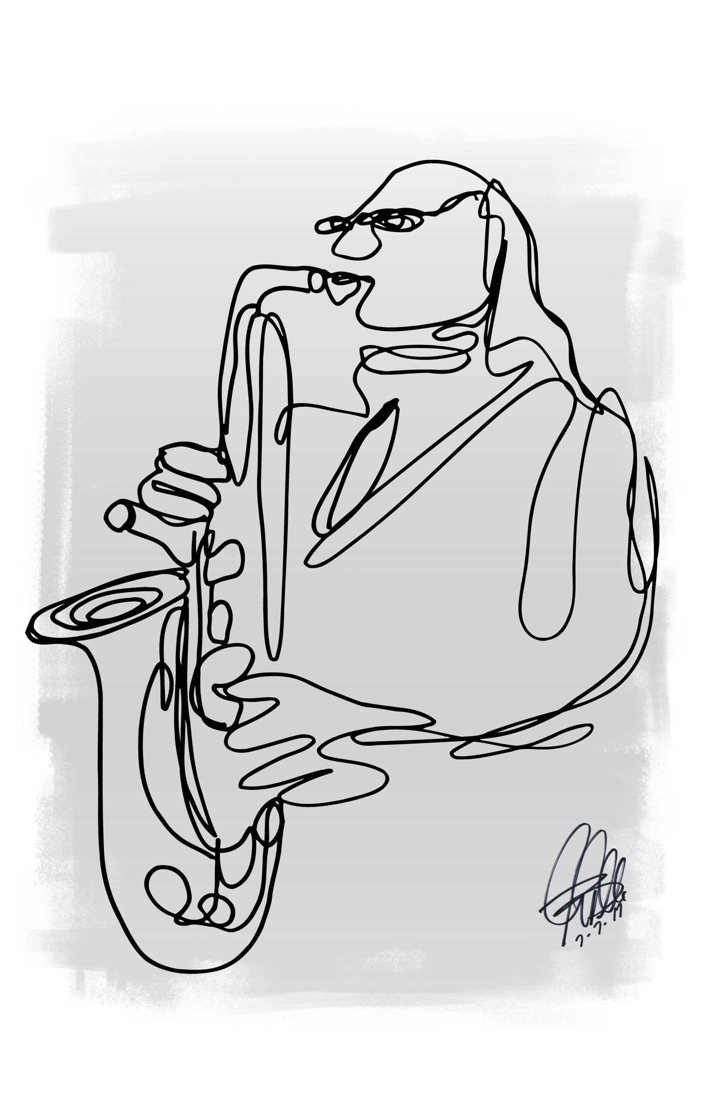 Saxophone Blues Sax Player Music Poster Print Wall Art 11x17