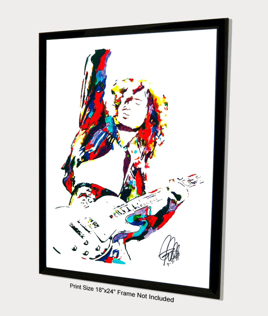 Jimmy Page Led Zeppelin Les Paul Guitar Music Poster Print Wall Art 18x24