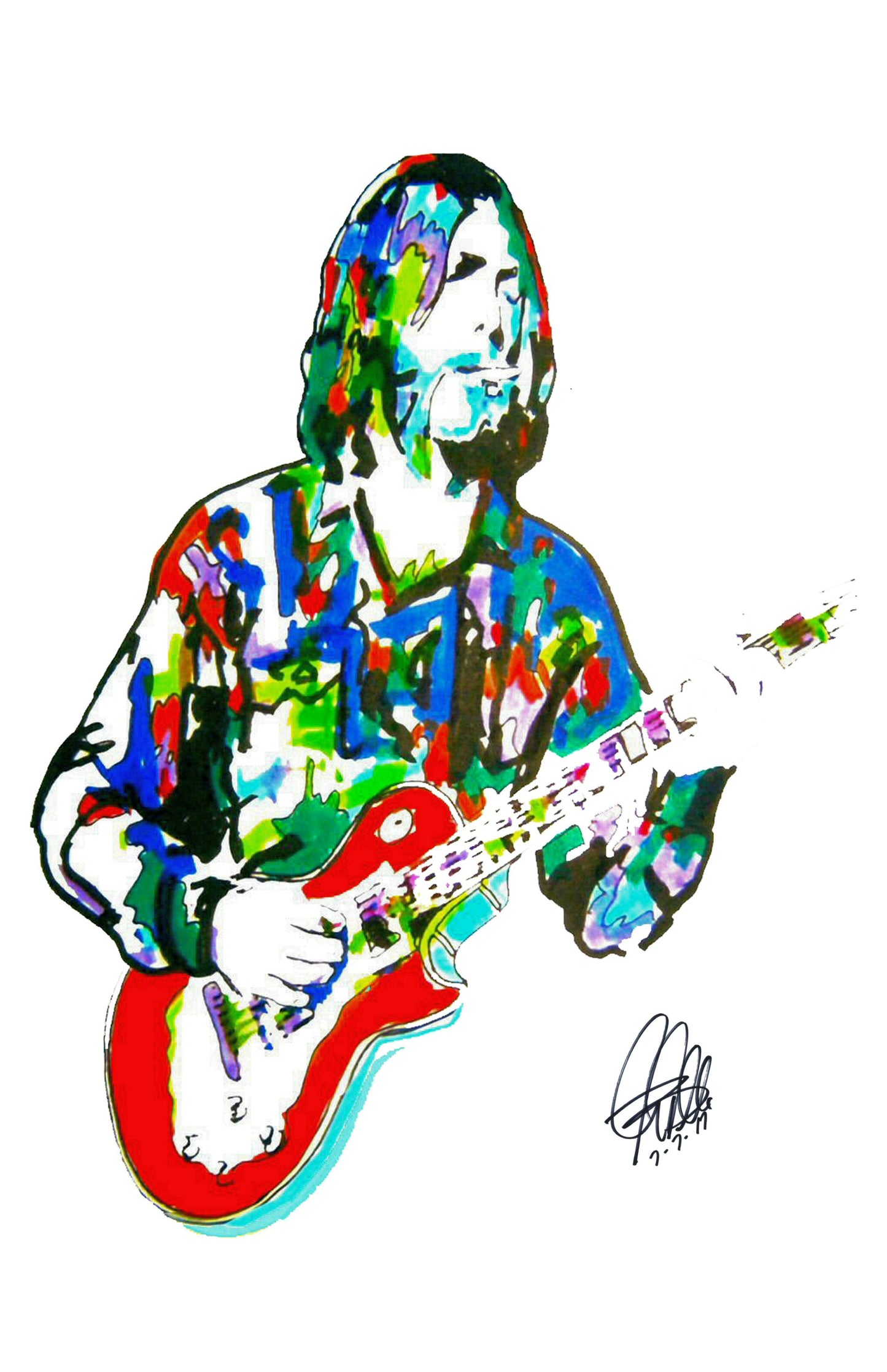 Duane Allman Slide Guitar Southern Rock Music Poster Print Wall Art 11x17