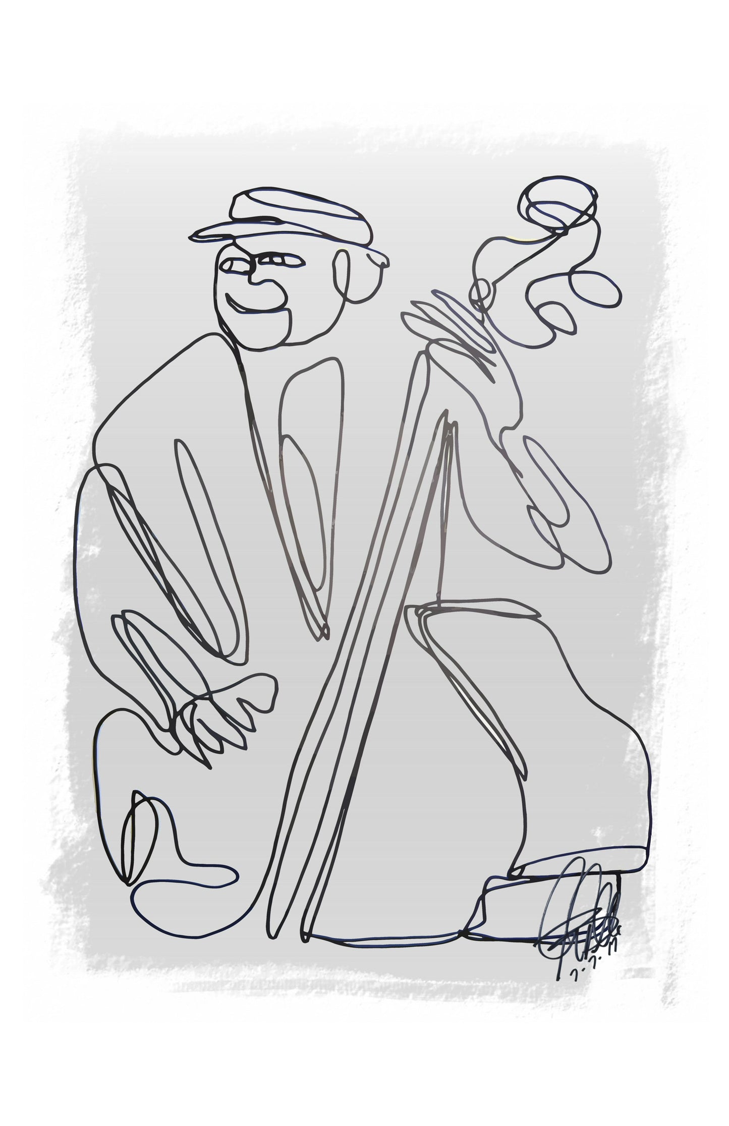 Upright Bass Player Jazz Music Poster Print Wall Art 11x17