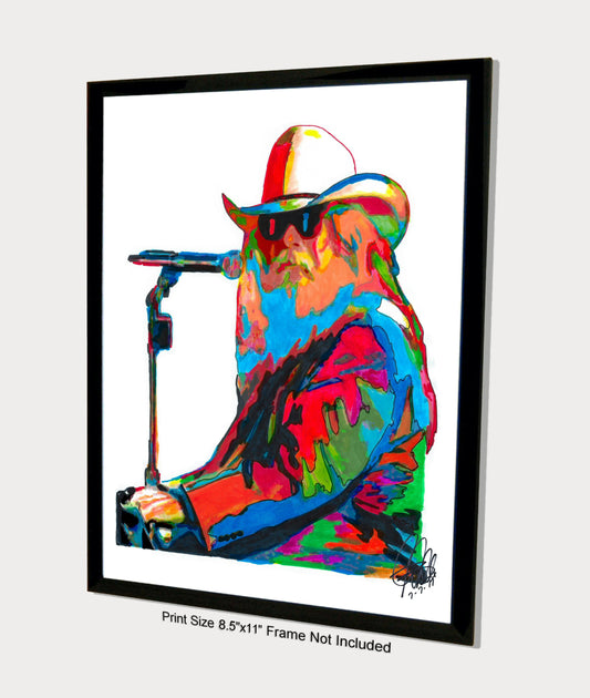 Leon Russell Southern Rock Singer Piano Music Poster Print Wall Art 8.5x11