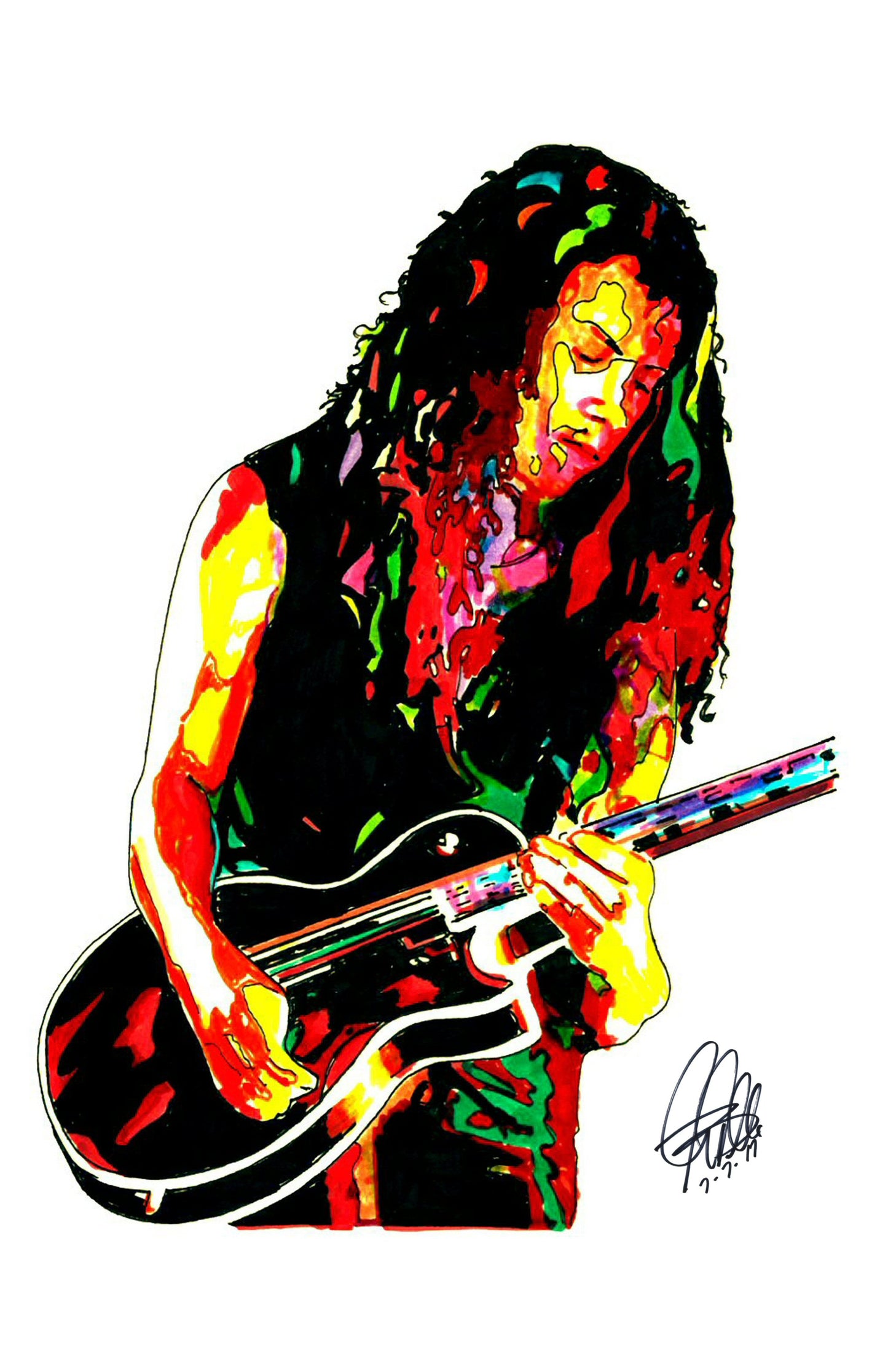 Kirk Hammett Metallica Guitar Heavy Metal Poster Metal Print Wall Art 11x17