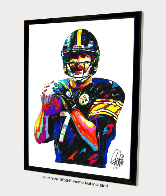 Ben Roethlisberger Steelers Football Sports Poster Print Wall Art 18x24