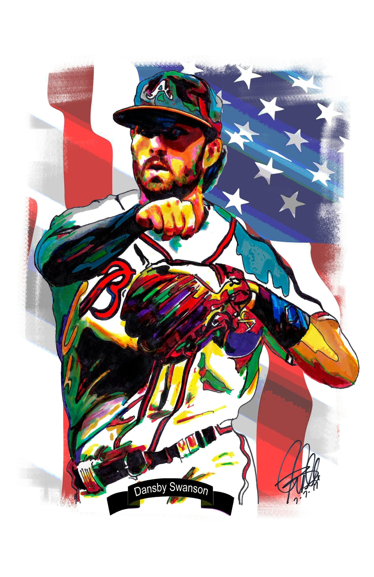 Dansby Swanson Atlanta Braves Baseball Print Poster Wall Art 11x17