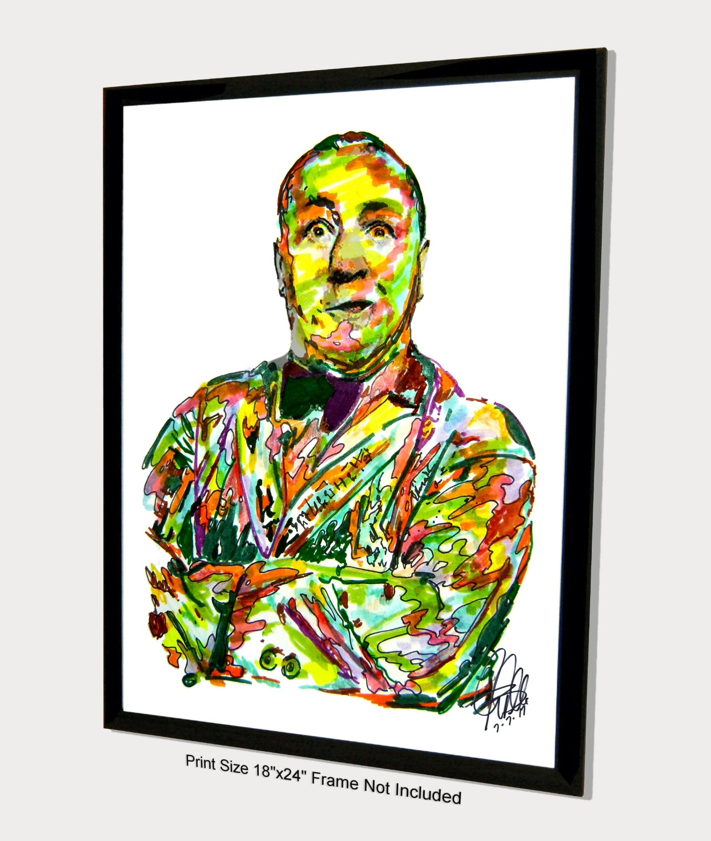 Curly Howard Three Stooges Comedy Poster Print Wall Art 18x24