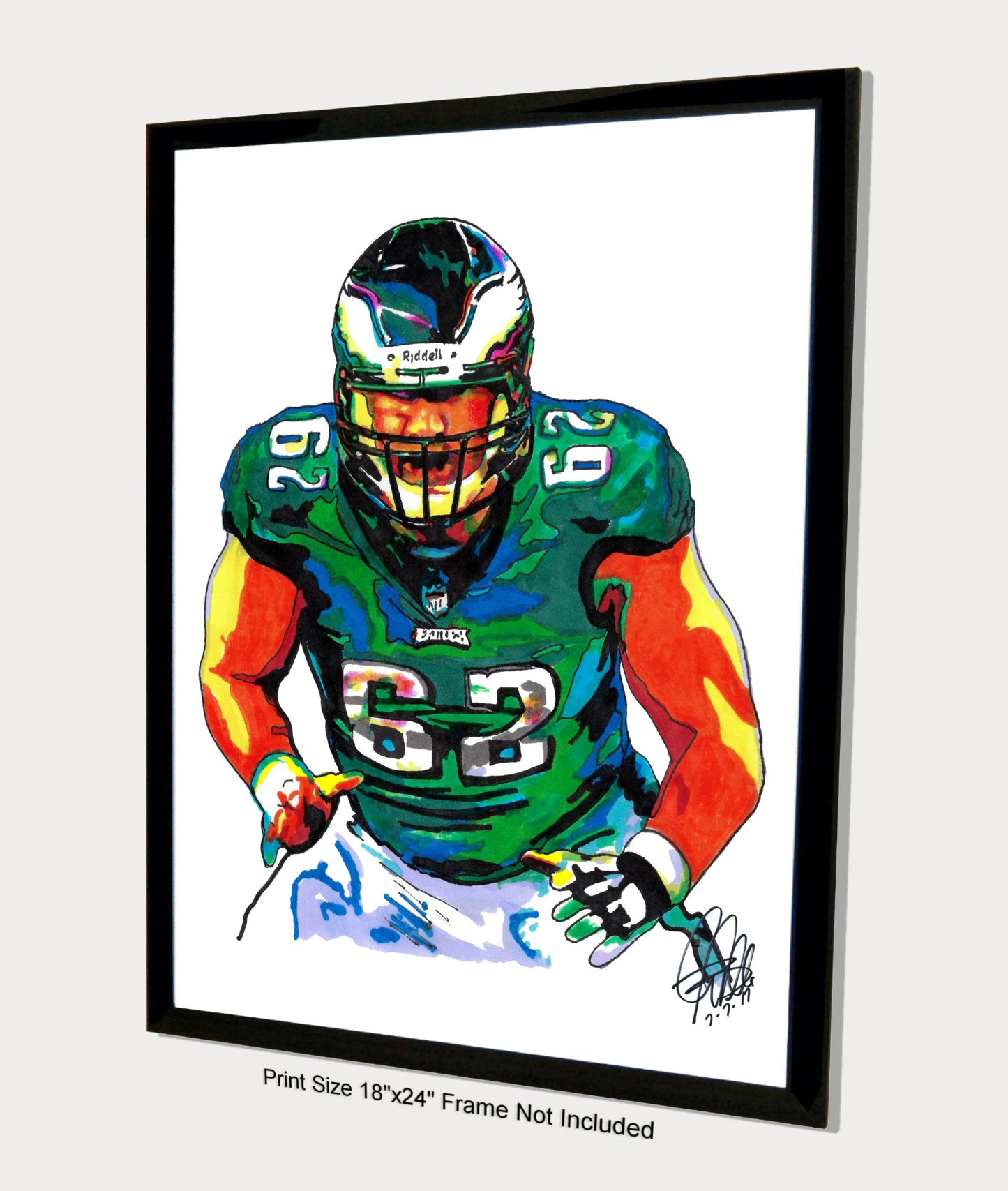 Jason Kelce Philadelphia Eagles Football Sports Poster Print Wall Art 18x24