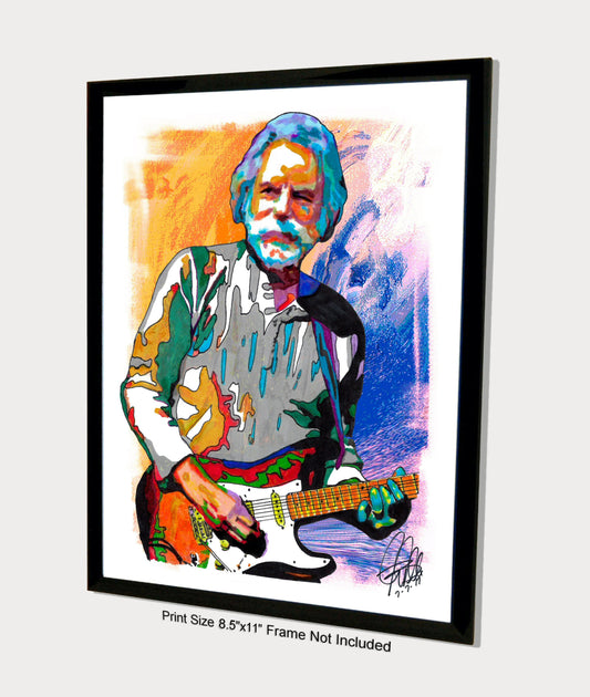 Bob Weir Grateful Dead Guitar Rock Music Poster Print Wall Art 8.5x11