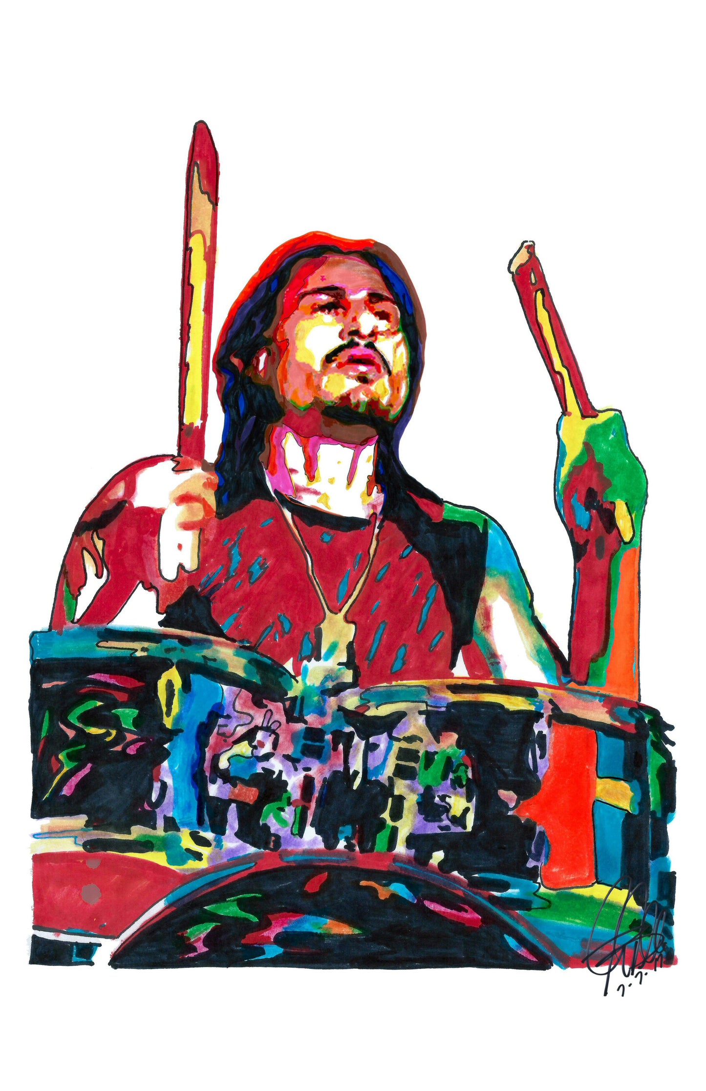 Brad Wilk Rage Against the Machine Drums Rock Music Poster Print Wall Art 11x17