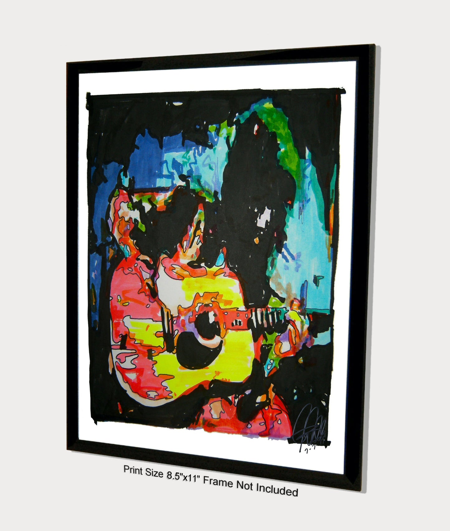 Jimmy Page Led Zeppelin Acoustic Guitar Music Poster Print Wall Art 8.5x11