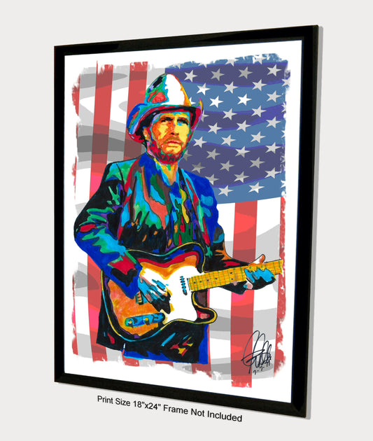 Merle Haggard Singer Guitar Country Music Poster Print Wall Art 18x24