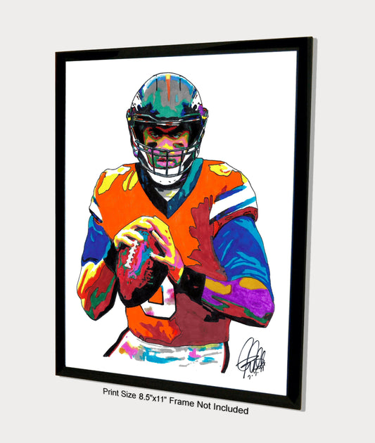 Russell Wilson Denver Broncos Football Sports Poster Print Wall Art 8.5x11