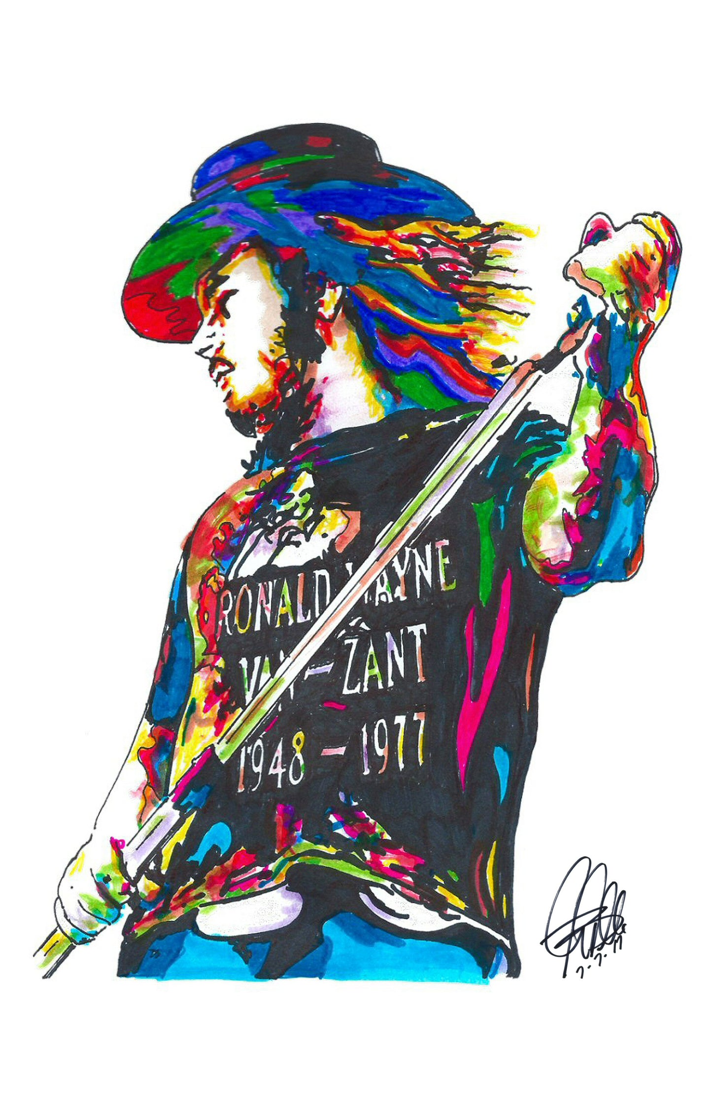 Ronnie Van Zant Lynyrd Skynyrd Southern Rock Music Poster Print Wall Art 11x17