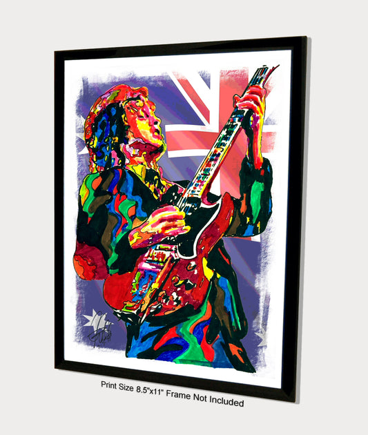 Angus Young ACDC Guitar Blues Hard Rock Music Poster Print Wall Art 8.5x11